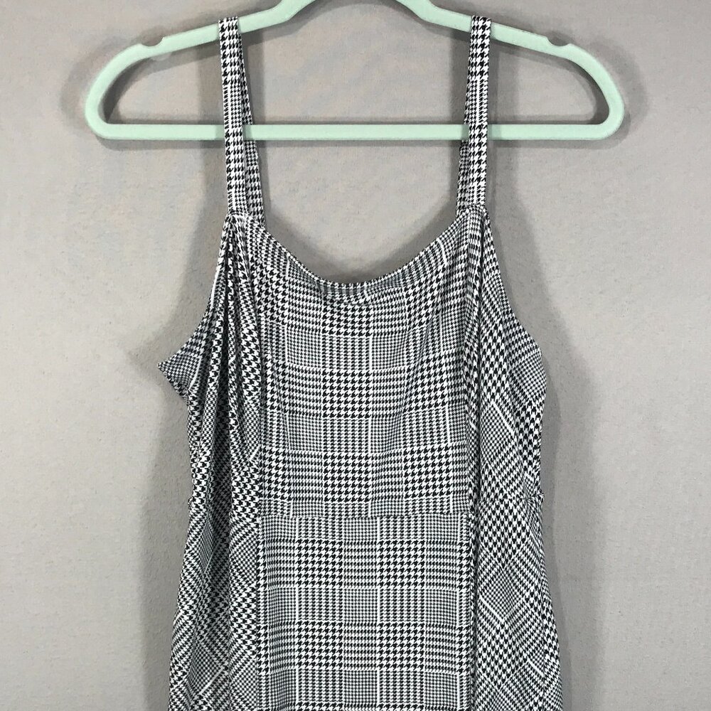 Torrid Dress Women's 1 White Black Houndstooth Pullover Mini Cami Sleeveless Adj
